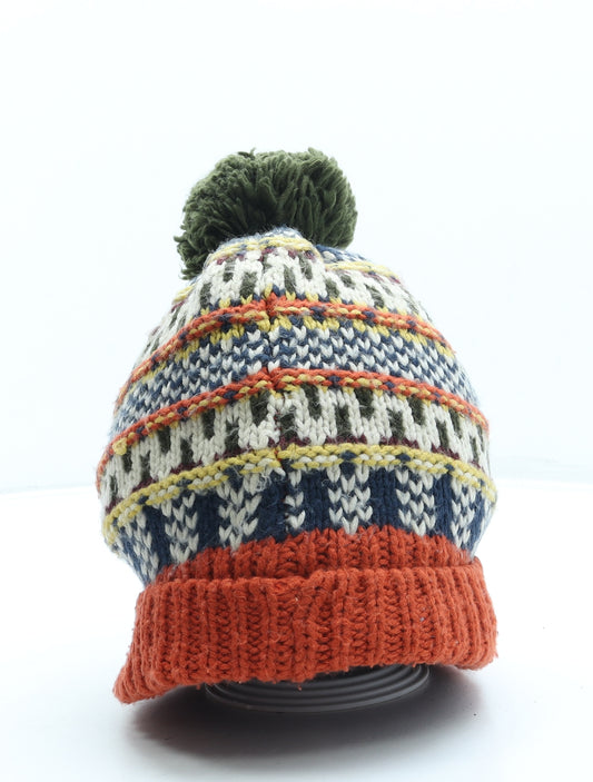 NEXT Boys Multicoloured Geometric Acrylic Bobble Hat One Size - Pom Pom