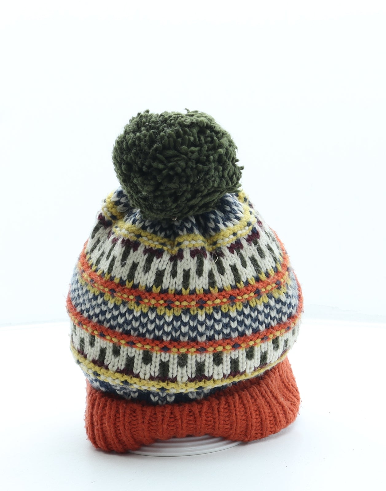 NEXT Boys Multicoloured Geometric Acrylic Bobble Hat One Size - Pom Pom