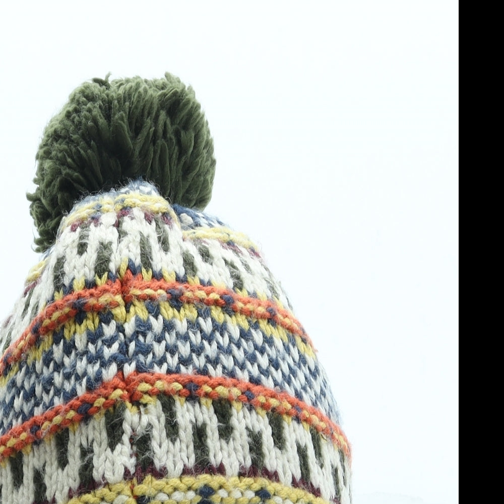 NEXT Boys Multicoloured Geometric Acrylic Bobble Hat One Size - Pom Pom