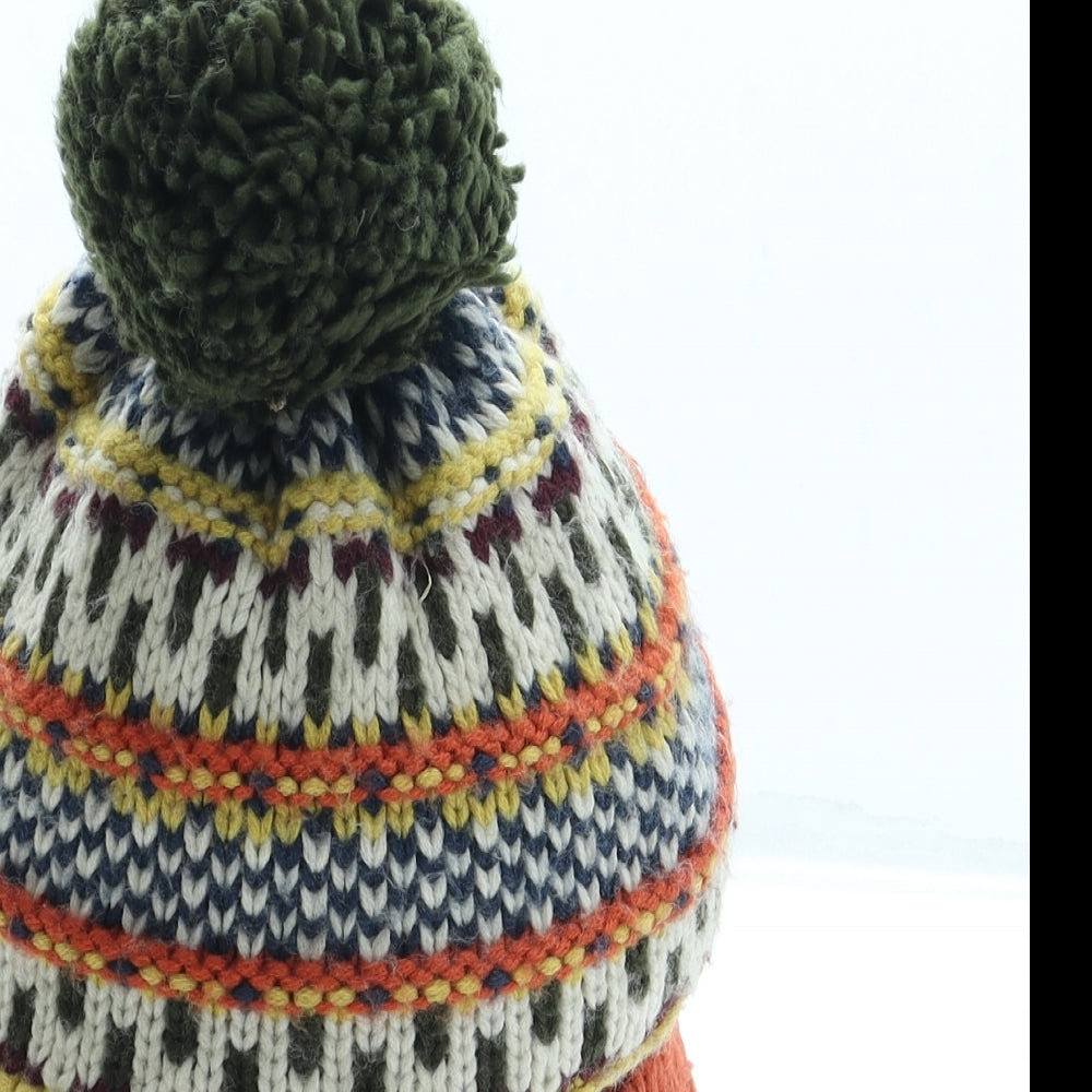 NEXT Boys Multicoloured Geometric Acrylic Bobble Hat One Size - Pom Pom