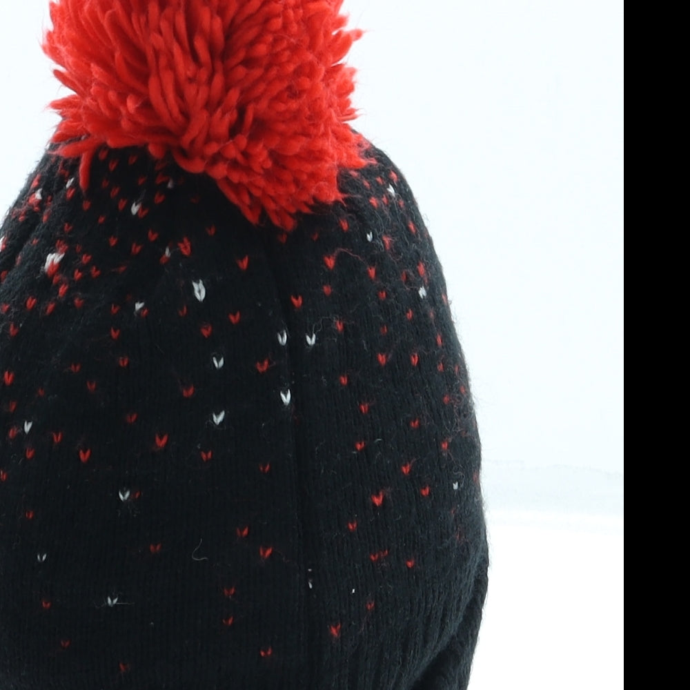 George Boys Black Acrylic Bobble Hat One Size - Spiderman