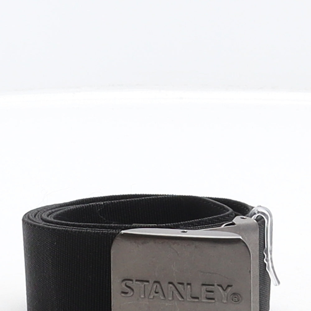 Stanley Mens Black Solid Elastane Ratchet Belt Belt One Size