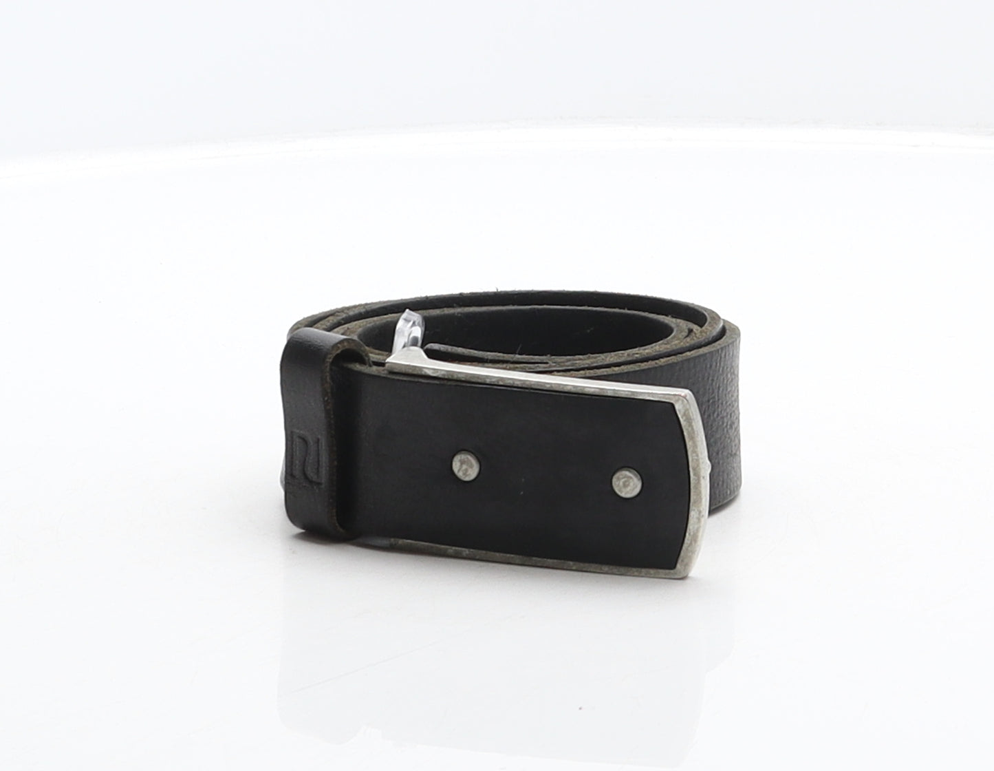 River Island Mens Beige Solid Leather Western Belt Belt One Size