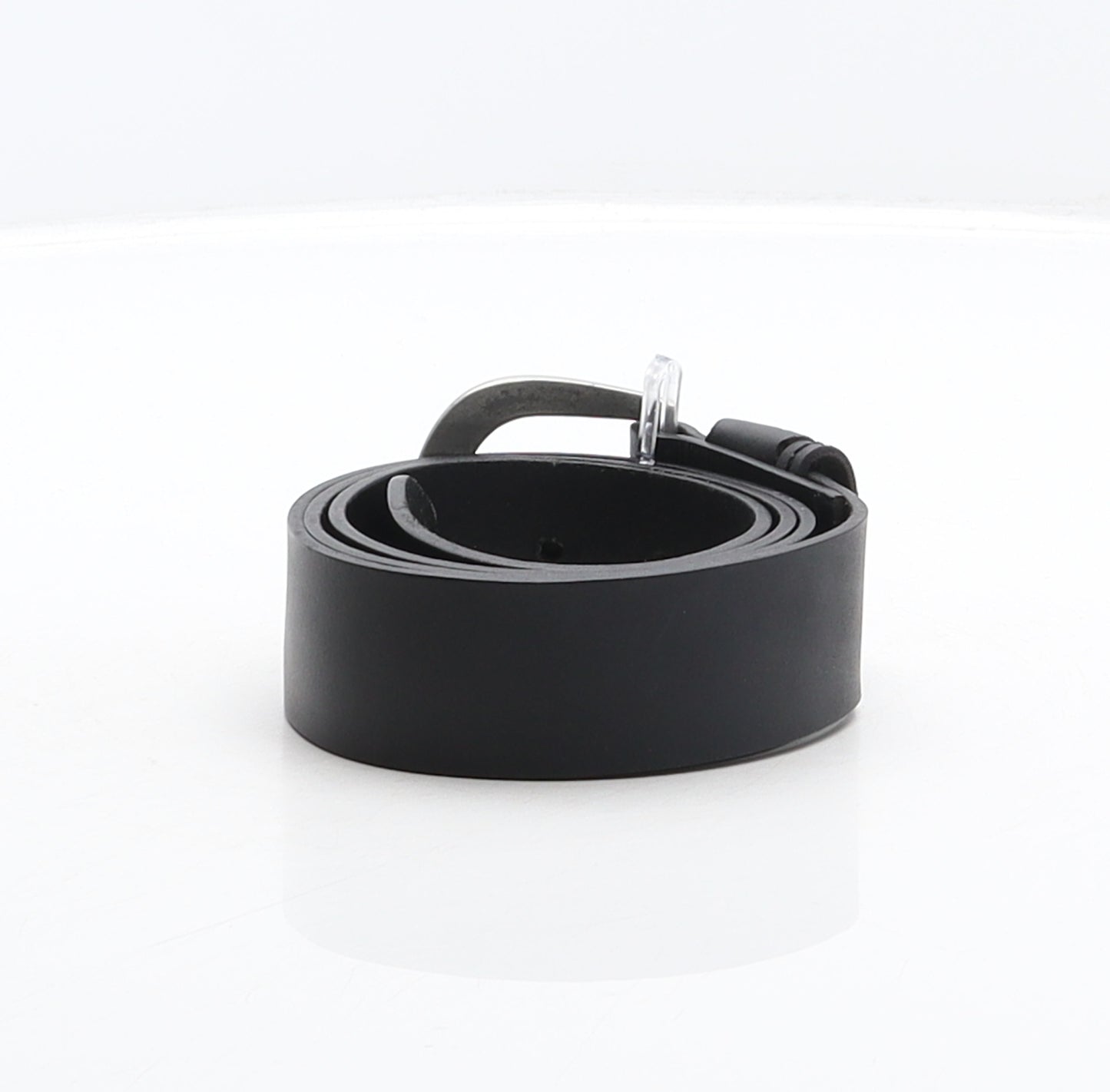 F&F Womens Black Solid Leather Basic Belt Belt Size M
