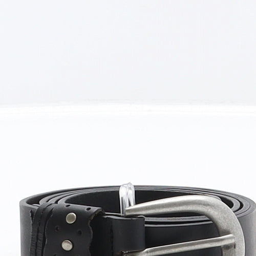 F&F Womens Black Solid Leather Basic Belt Belt Size M