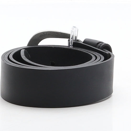 F&F Womens Black Solid Leather Basic Belt Belt Size M
