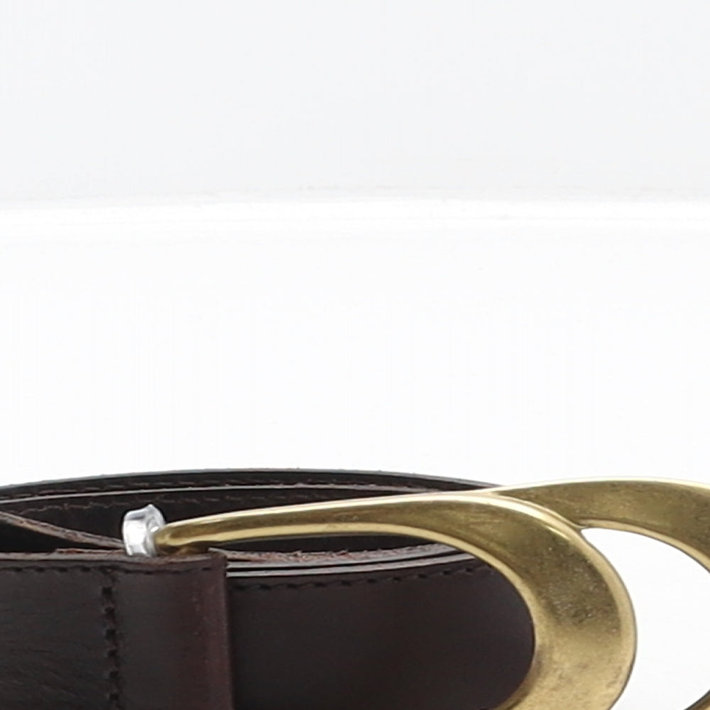 Marks and Spencer Mens Brown Solid Leather Western Belt Belt One Size