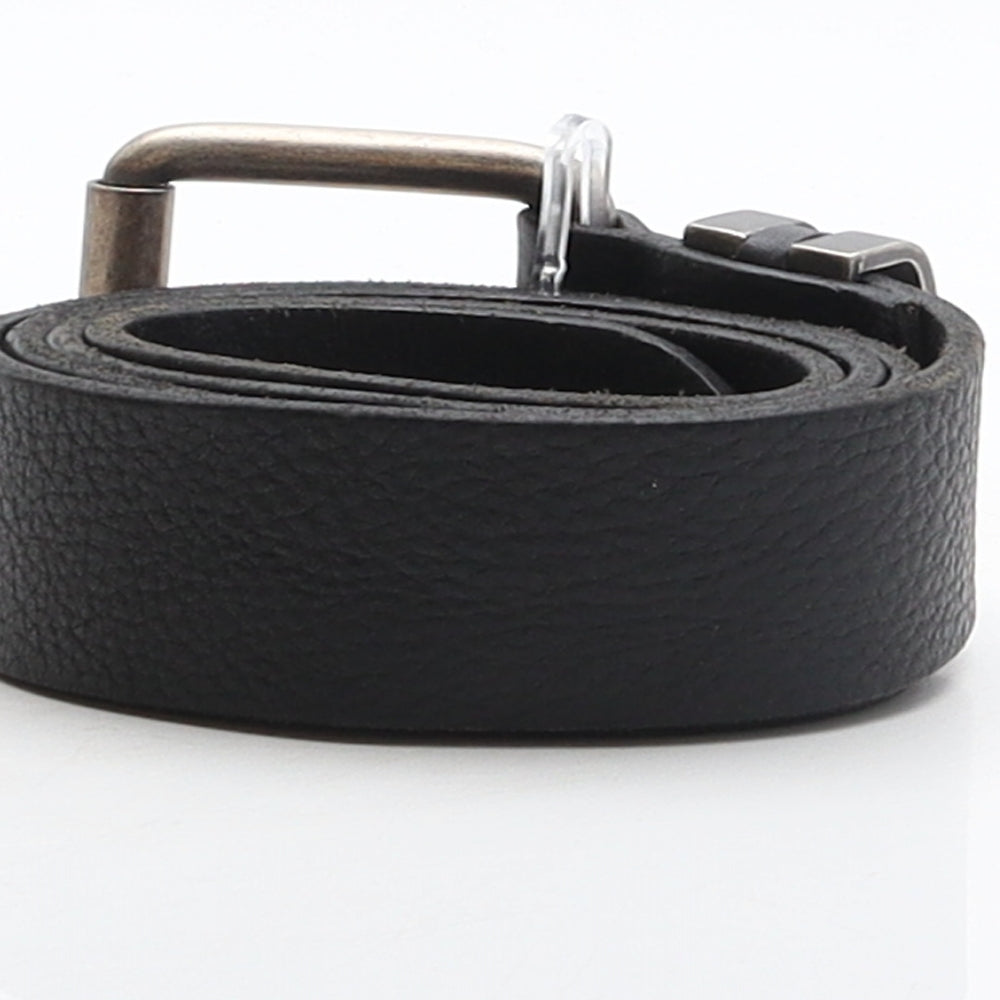 NEXT Mens Black Solid Leather Dress Belt Belt Size M