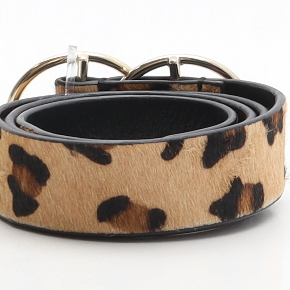River Island Womens Brown Animal Print Leather Fashion Belt Belt Size S - Leopard print