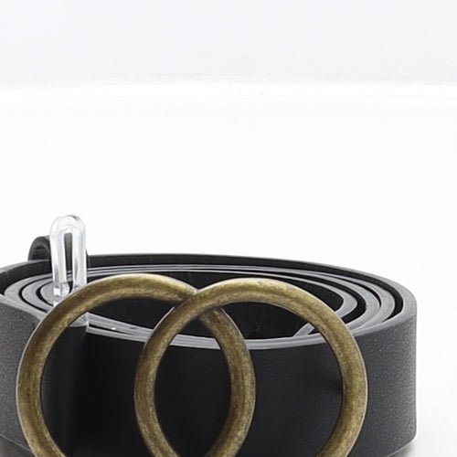 Matalan Womens Black Solid Polyurethane Fashion Belt Belt Size L