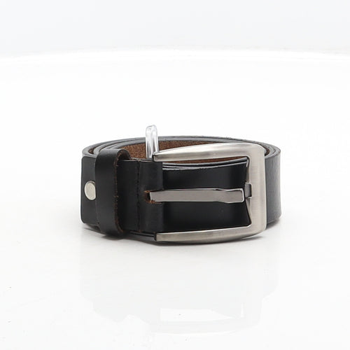 Preworn Mens Black Solid Leather Dress Belt Belt One Size