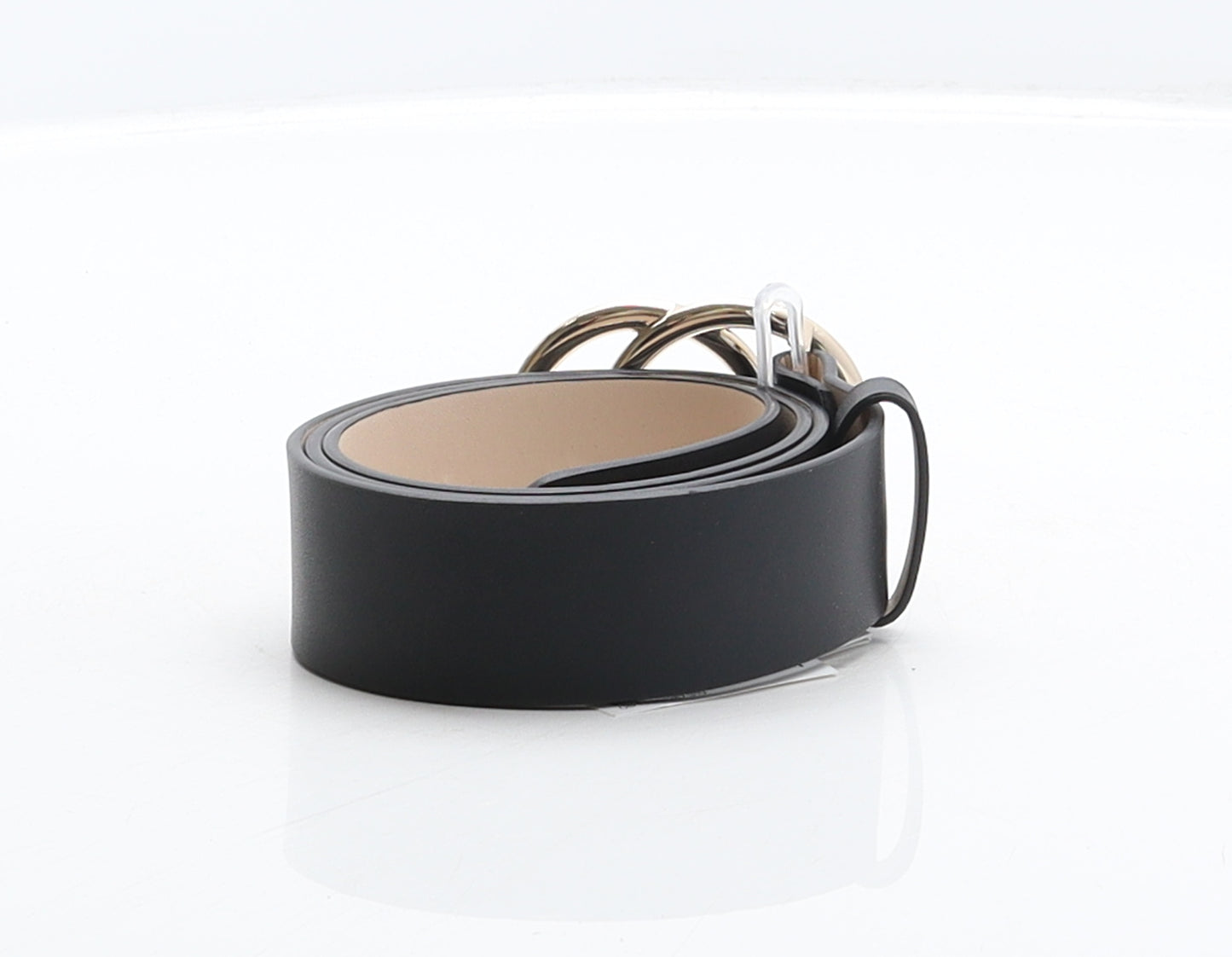 H&M Womens Black Solid Polyester Fashion Belt Belt Size XS