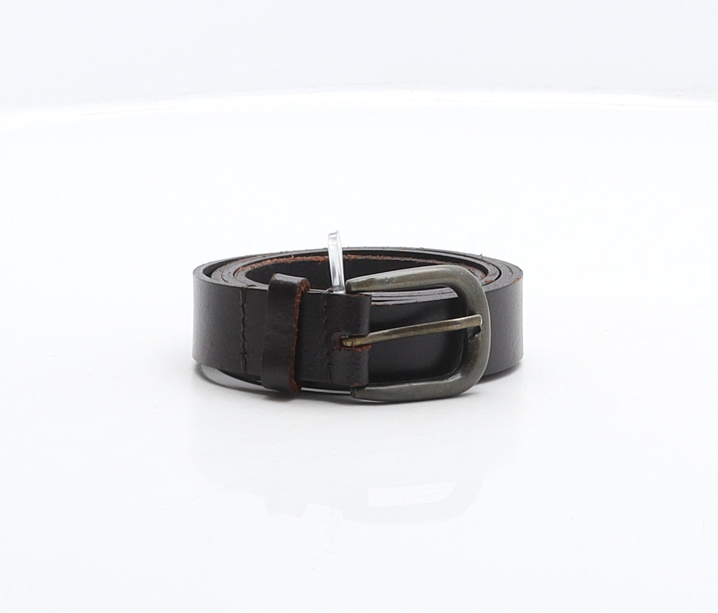 Preworn Mens Brown Solid Leather Dress Belt Belt One Size