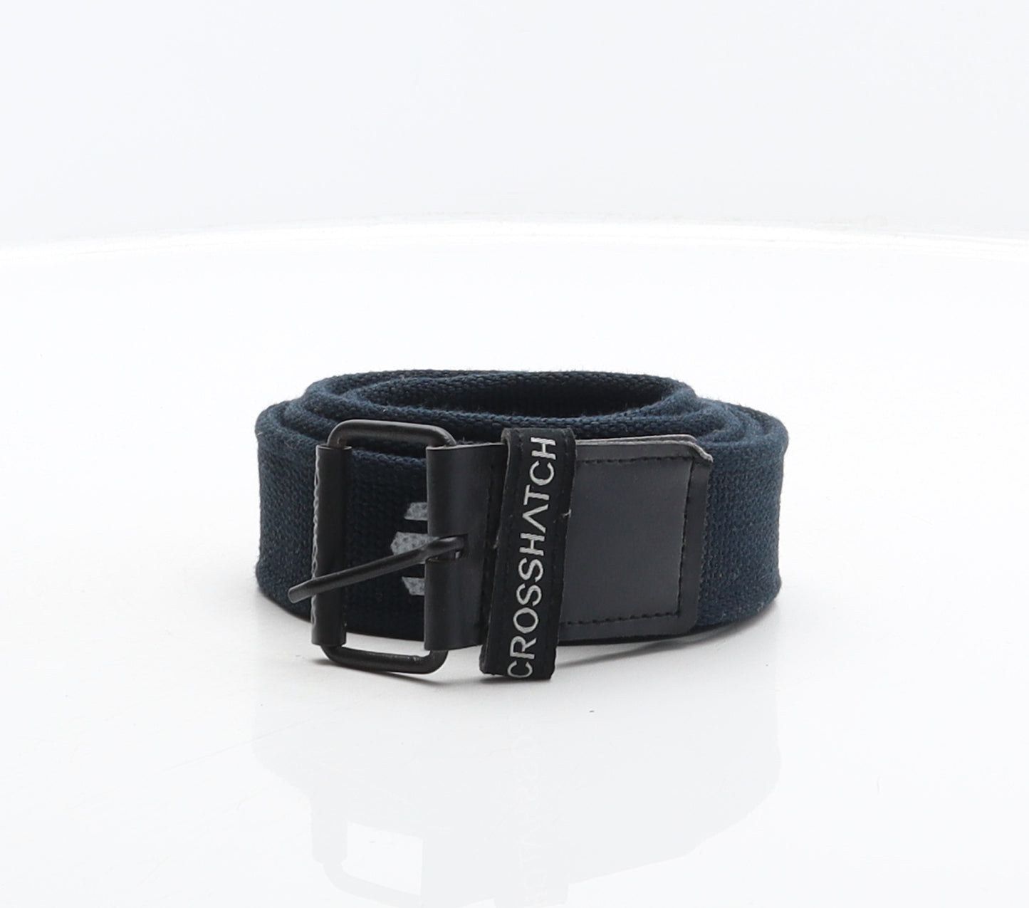 Crosshatch Mens Blue Solid Cotton Braided/Woven Belt Belt One Size