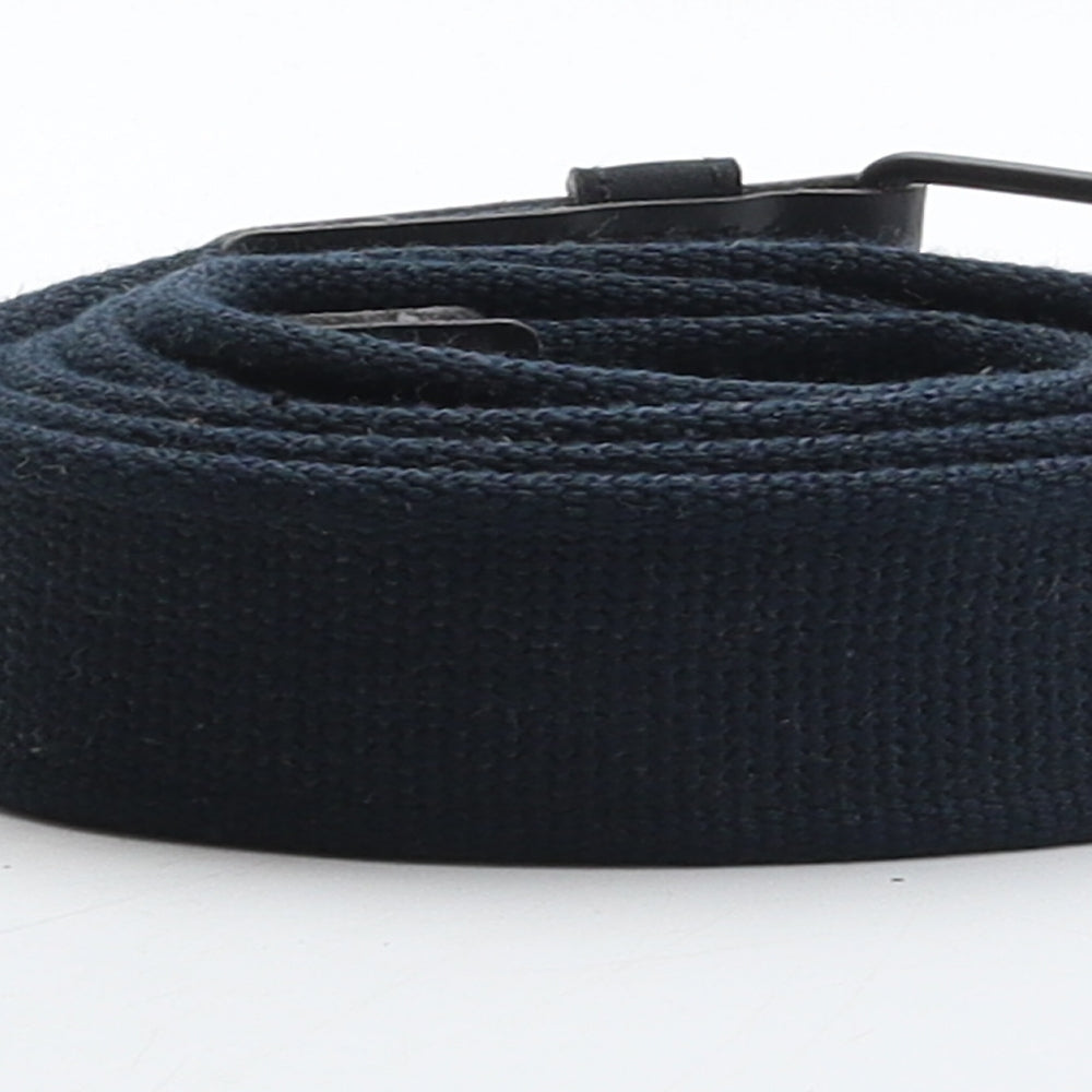 Crosshatch Mens Blue Solid Cotton Braided/Woven Belt Belt One Size