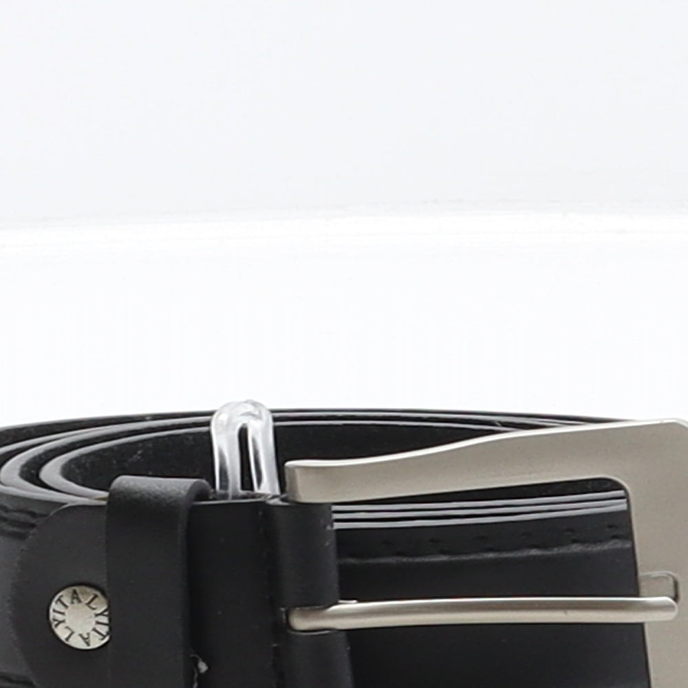 Aavalia Mens Black Solid Polyester Dress Belt Belt Size XL
