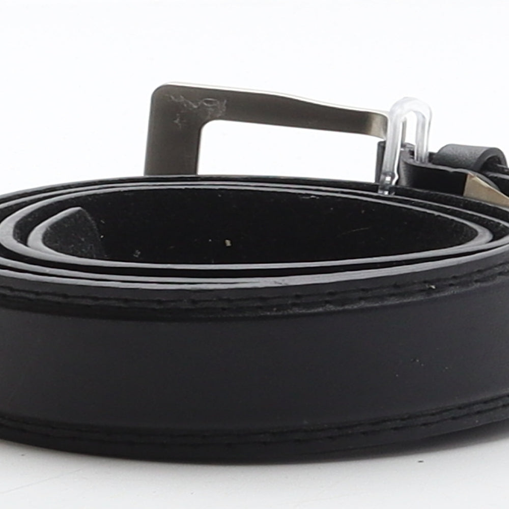 Aavalia Mens Black Solid Polyester Dress Belt Belt Size XL