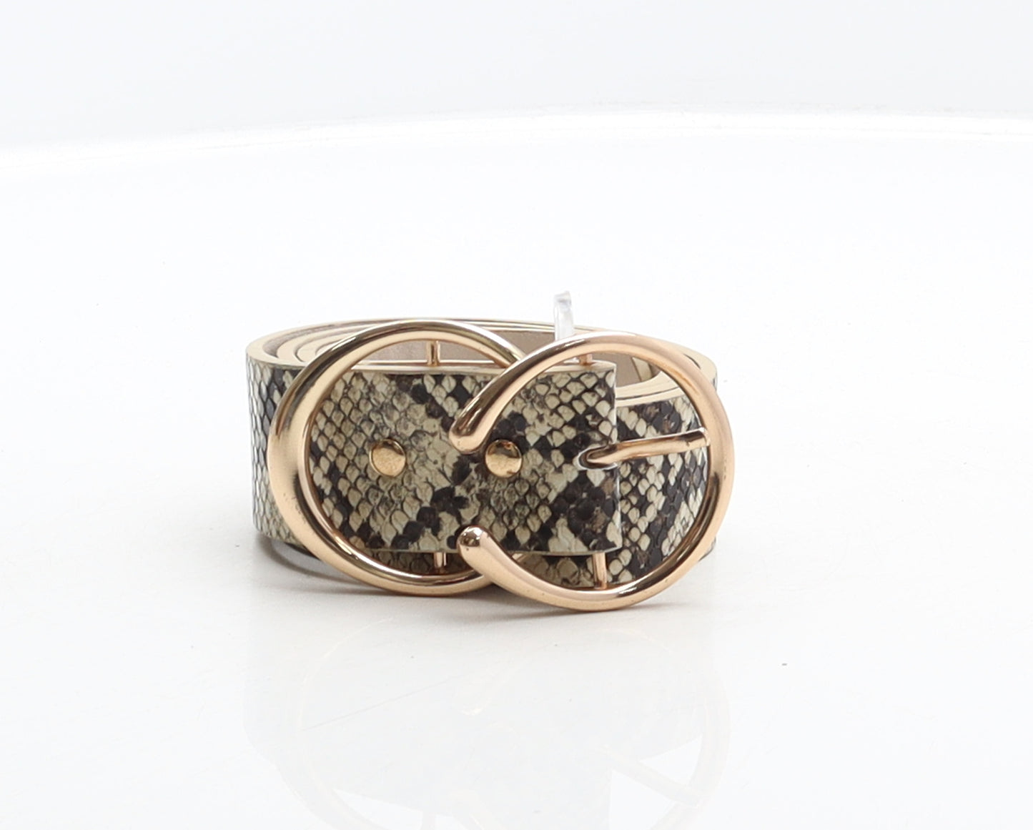 River Island Womens Grey Animal Print Polyurethane Fashion Belt Belt Size S - Snake skin print