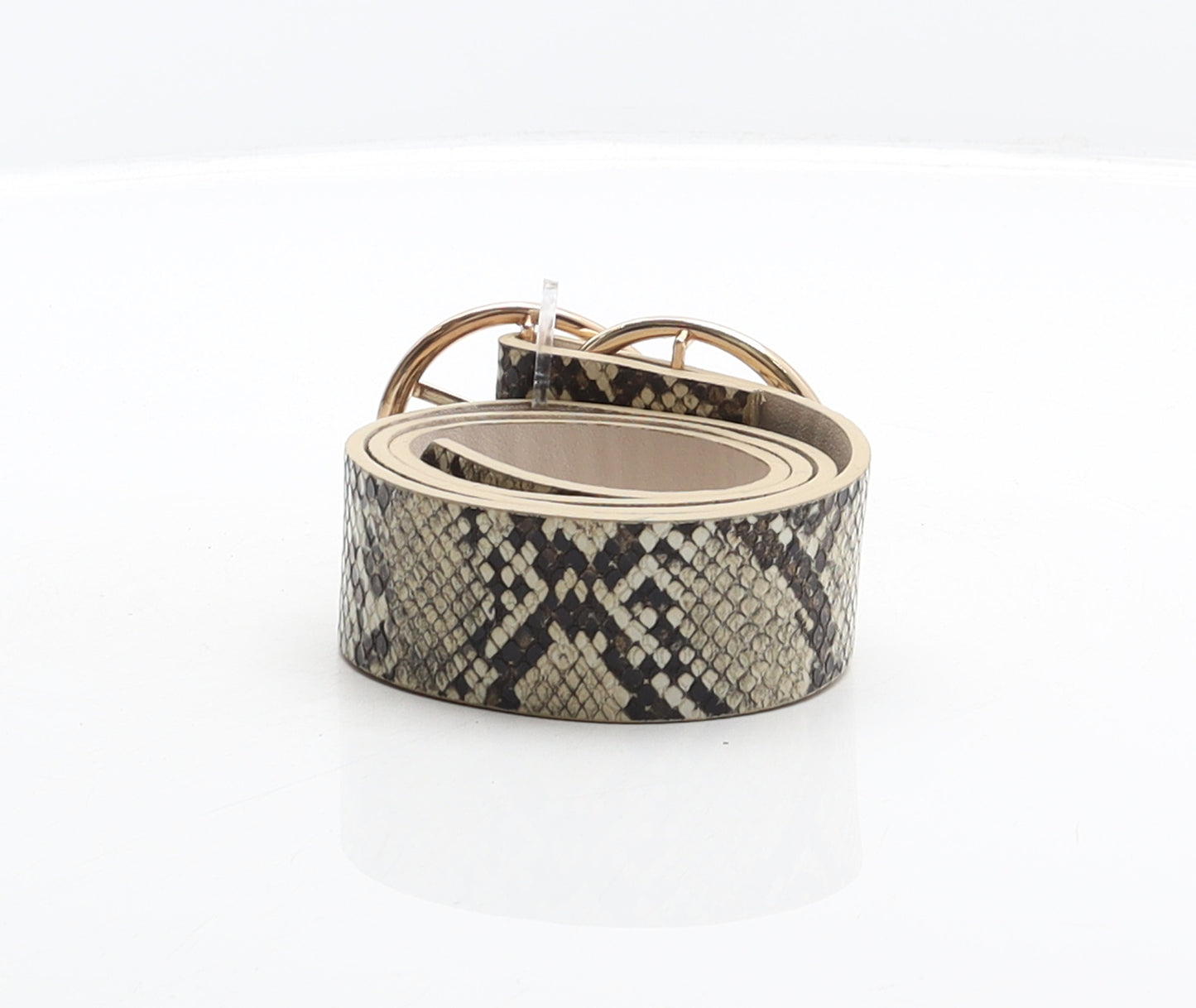 River Island Womens Grey Animal Print Polyurethane Fashion Belt Belt Size S - Snake skin print