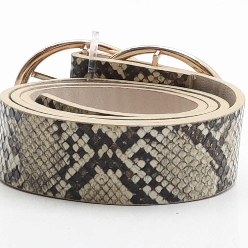River Island Womens Grey Animal Print Polyurethane Fashion Belt Belt Size S - Snake skin print