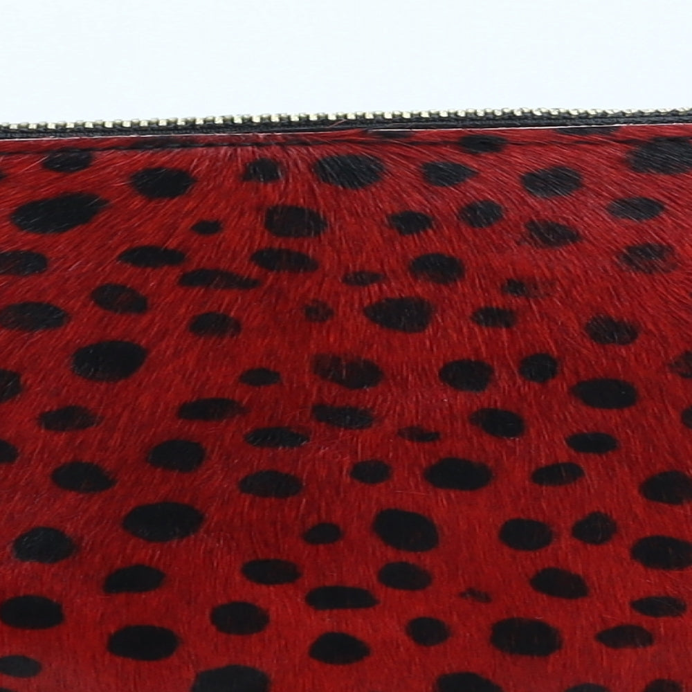 Matalan Womens Racing Green Animal Print Leather Clutch Size Small - Leopard print