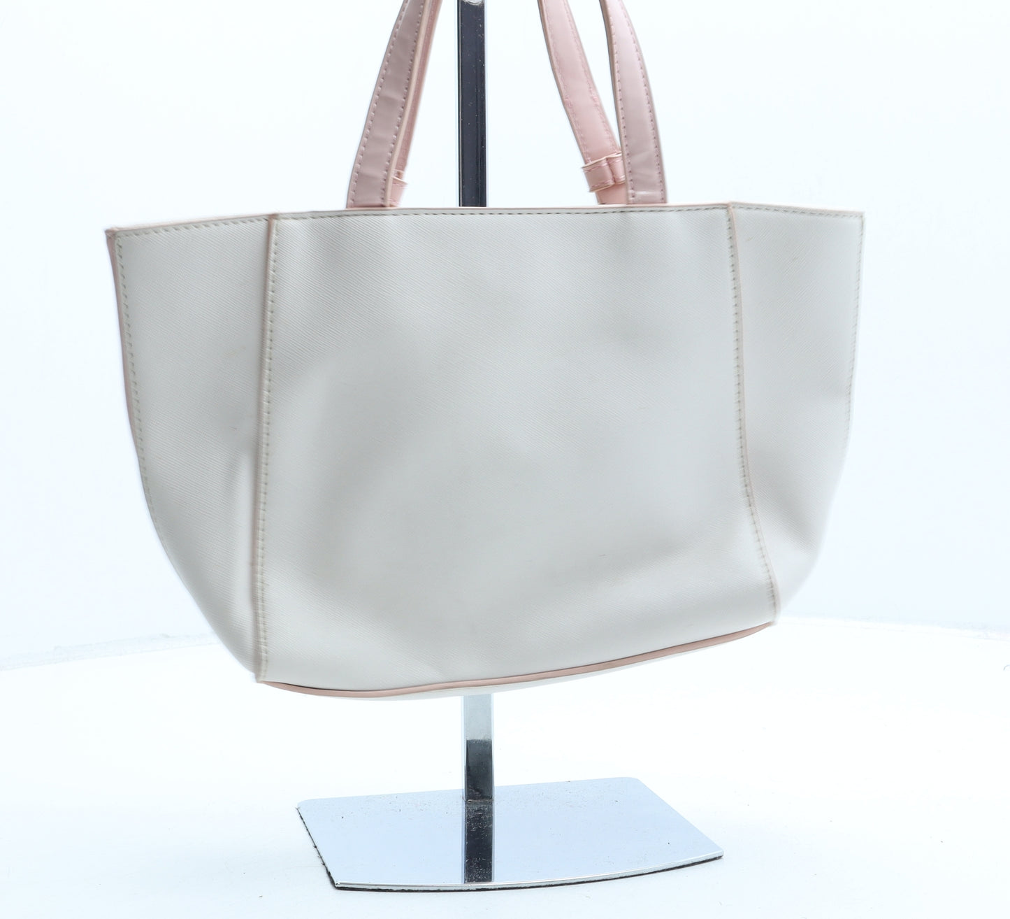 River Island Womens Beige Floral Polyurethane Tote Size Small