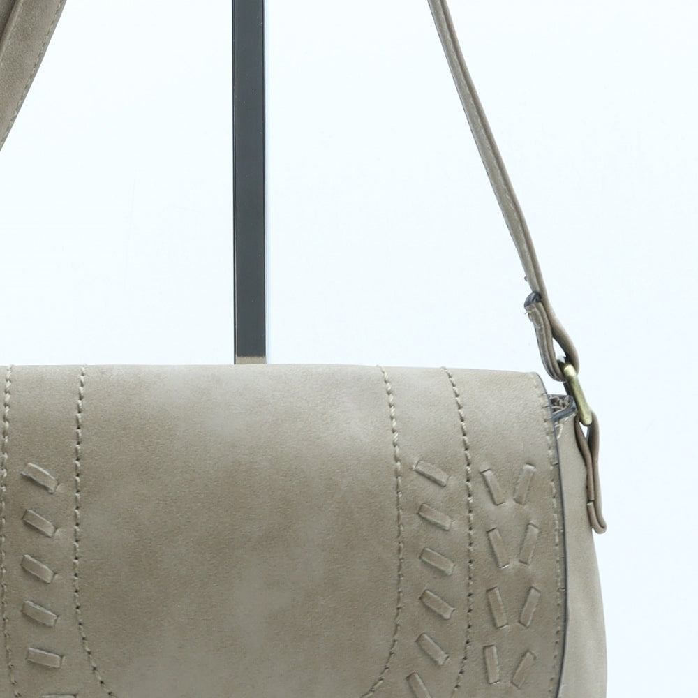 New Look Womens Beige PVC Crossbody Size Small