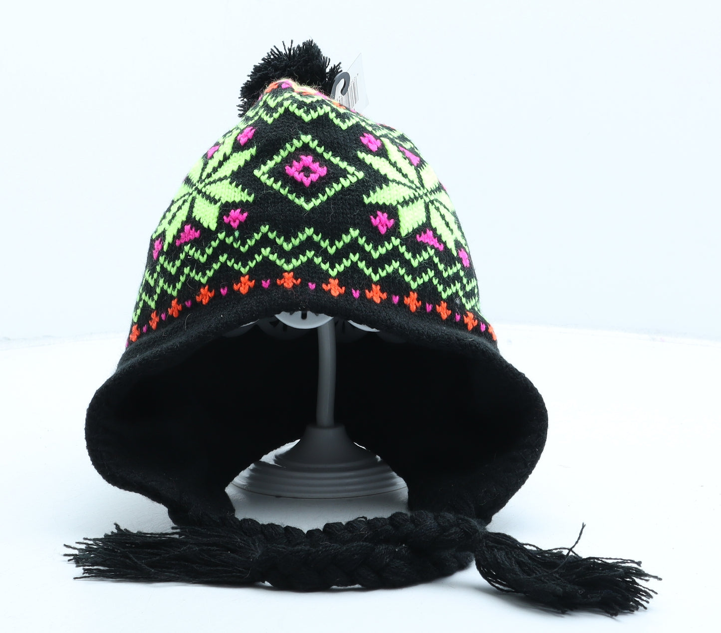 7X Collection Womens Multicoloured Fair Isle Acrylic Bonnet One Size