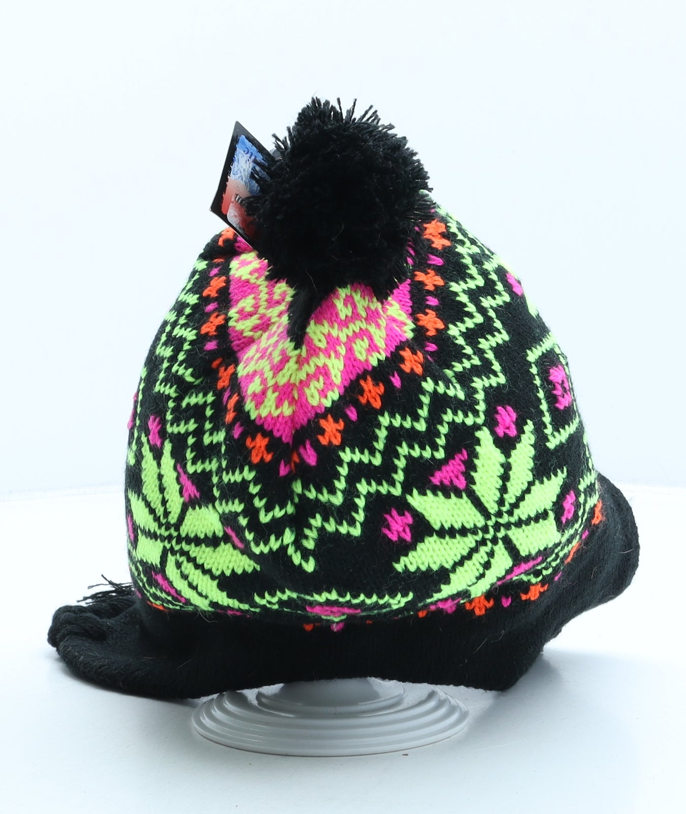 7X Collection Womens Multicoloured Fair Isle Acrylic Bonnet One Size
