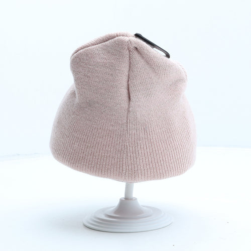 H&M Girls Pink Acrylic Beanie One Size - Butterfly
