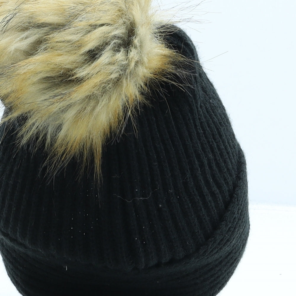 River Island Womens Black Acrylic Bobble Hat One Size