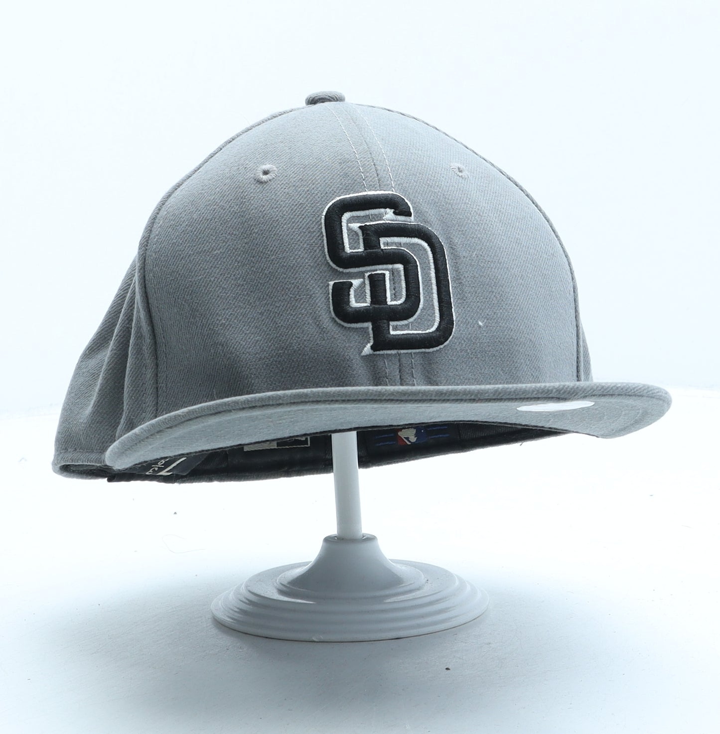 New Era Mens Grey Cotton Snapback Size 7 3/8 - Sab Diego Padres