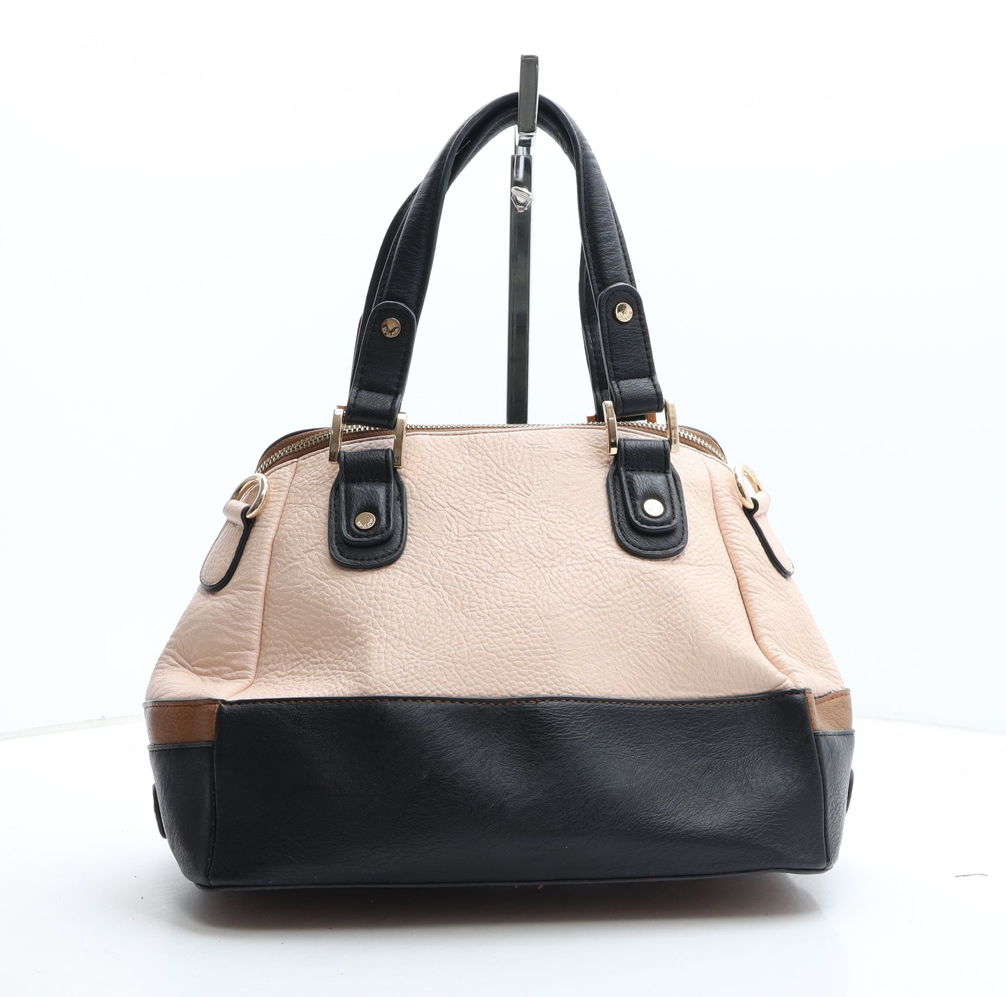 Dune Womens Brown Colorblock Polyethylene Top Handle Bag Size Medium