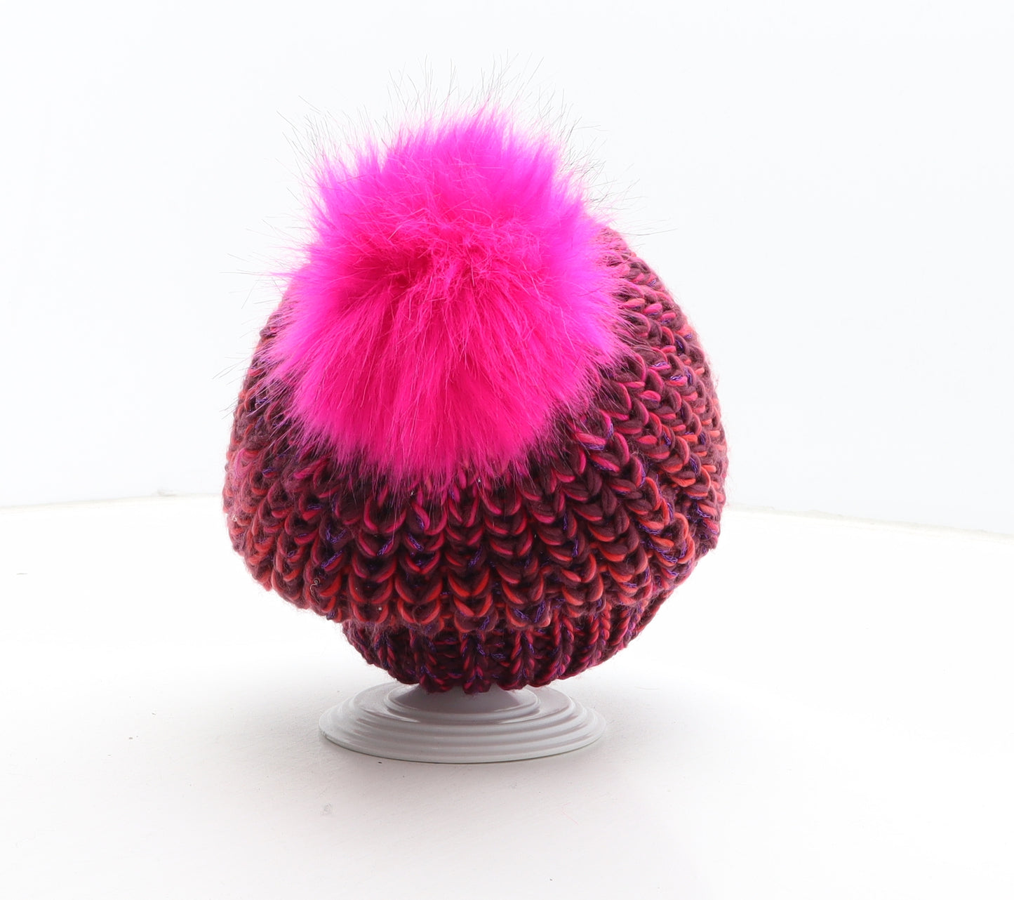 Preworn Womens Pink Acrylic Bobble Hat One Size