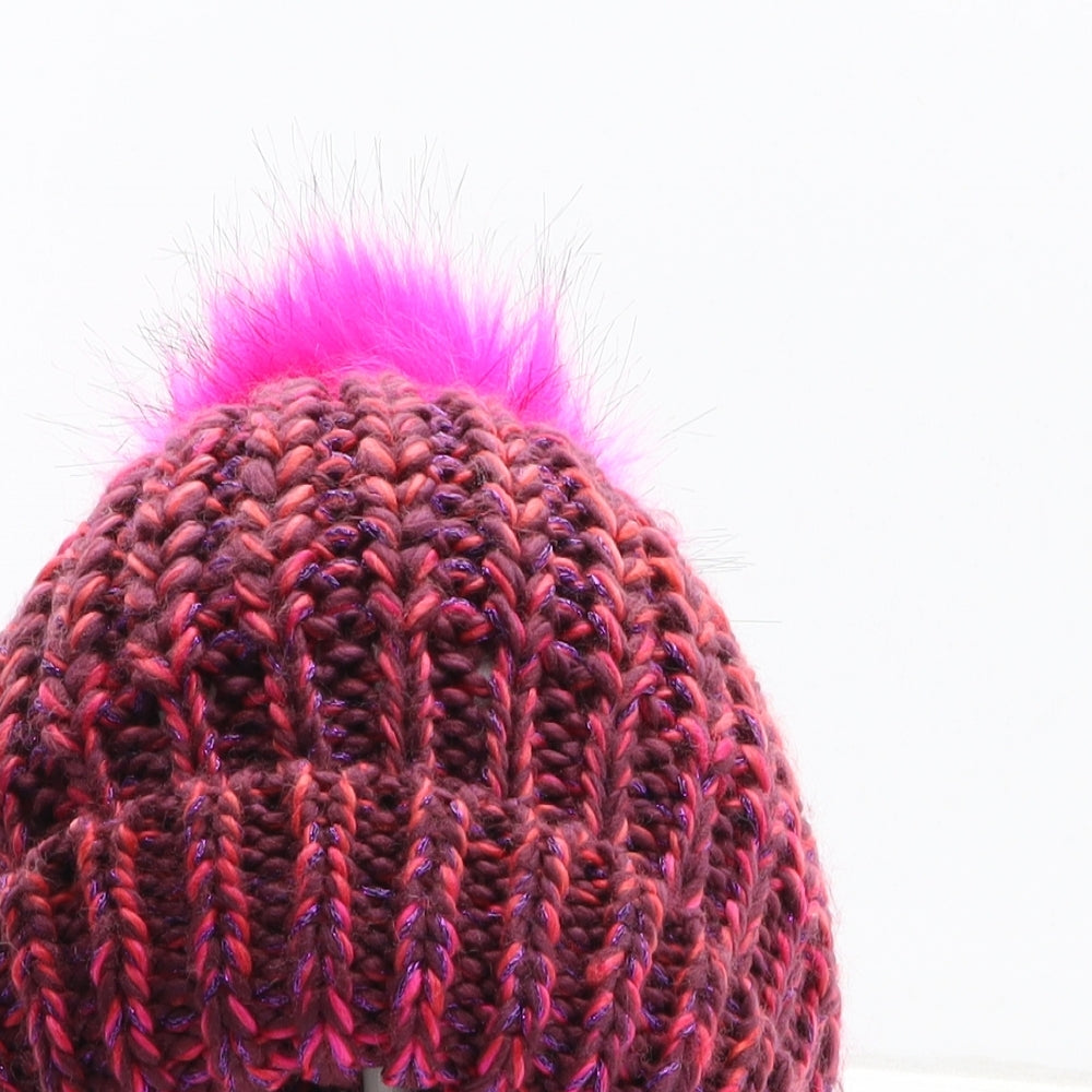 Preworn Womens Pink Acrylic Bobble Hat One Size
