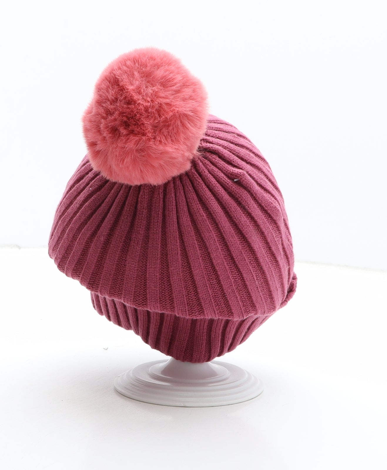 Preworn Womens Pink Acrylic Bobble Hat One Size
