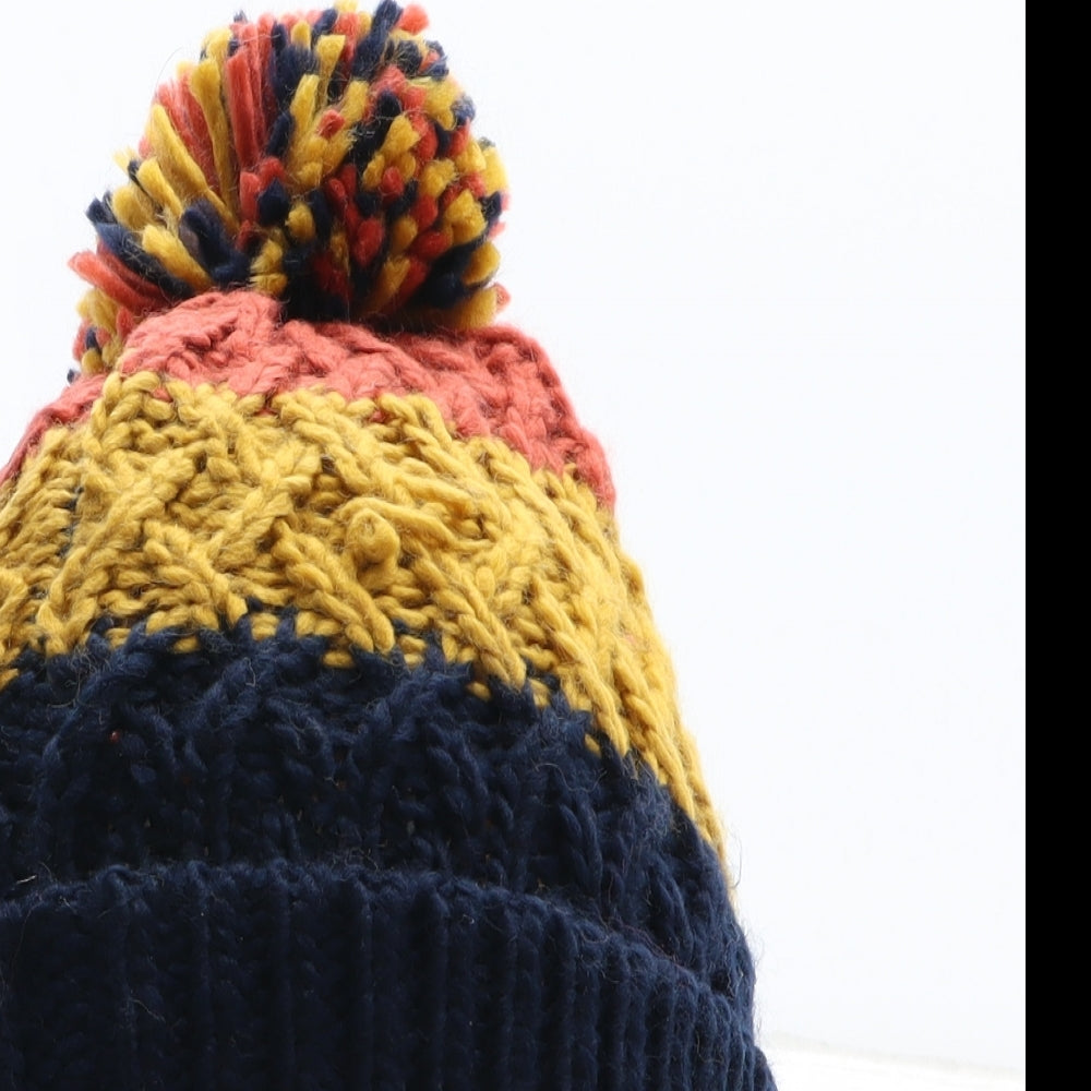 Preworn Boys Multicoloured Striped Acrylic Bobble Hat One Size