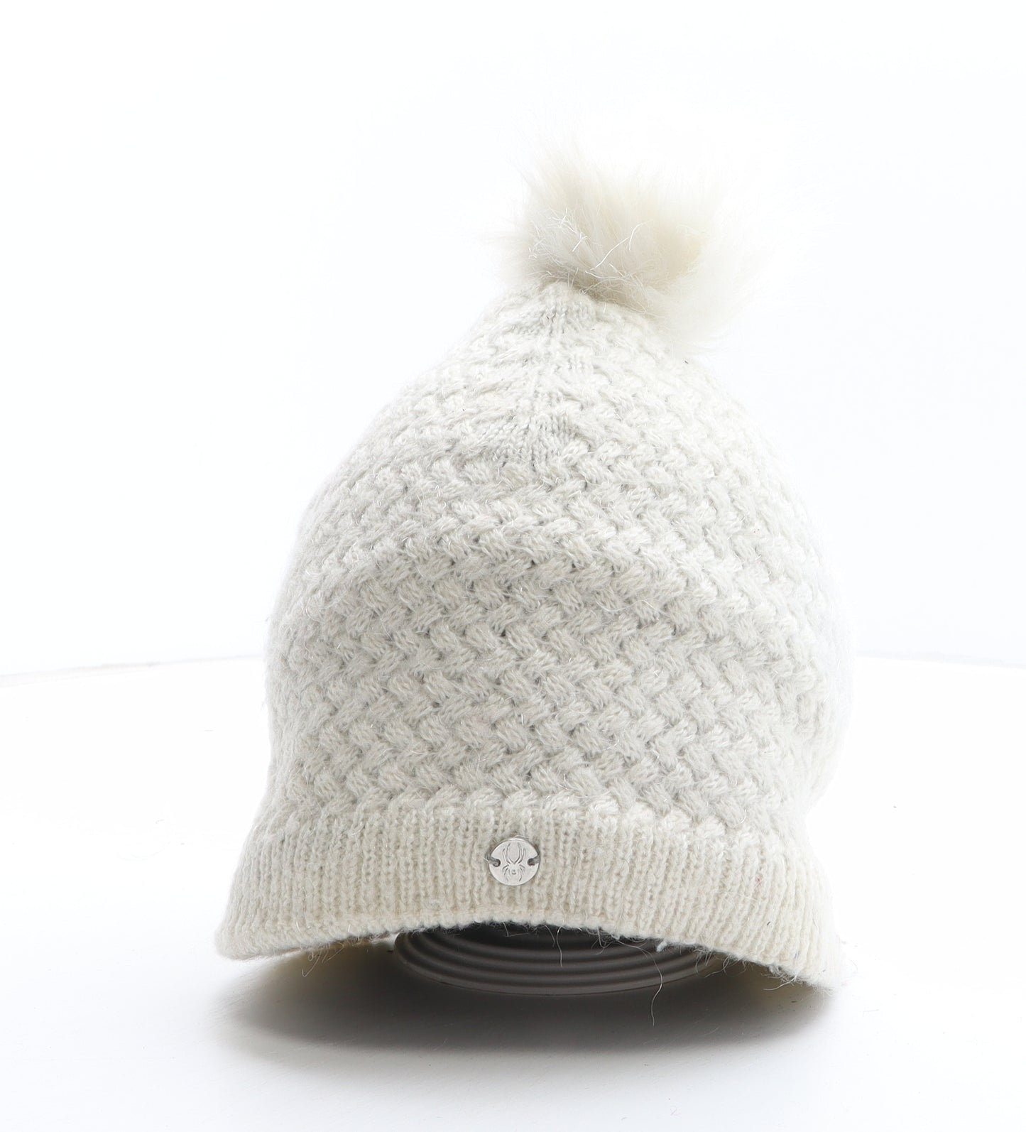 Spyder Womens Ivory Acrylic Bobble Hat One Size