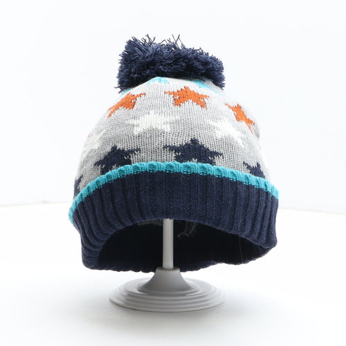 Preworn Boys Grey Geometric Acrylic Bobble Hat One Size - Stars