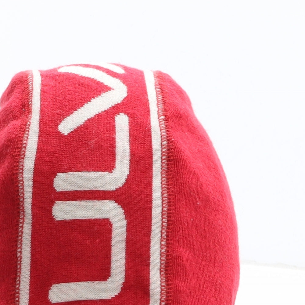 Ulvang Mens Red Geometric Wool Beanie One Size - Logo