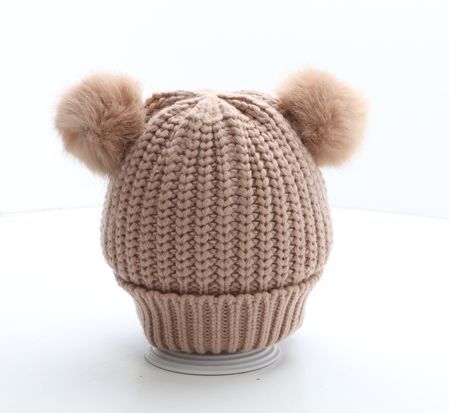 Preworn Girls Pink Acrylic Bobble Hat One Size