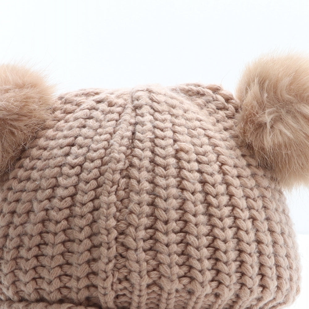 Preworn Girls Pink Acrylic Bobble Hat One Size