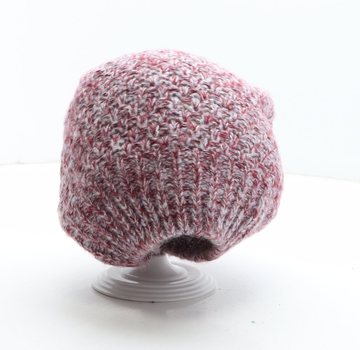 Crane Womens Red Geometric Acrylic Beanie One Size