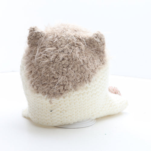 Monsoon Girls Ivory Colourblock Acrylic Beanie One Size - Fox