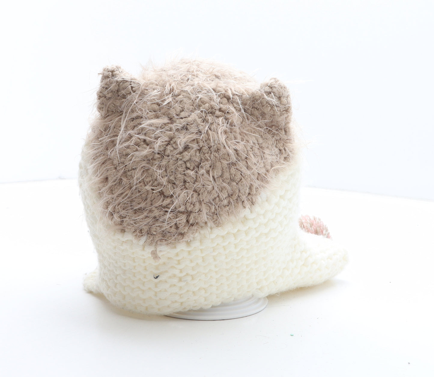 Monsoon Girls Ivory Colourblock Acrylic Beanie One Size - Fox