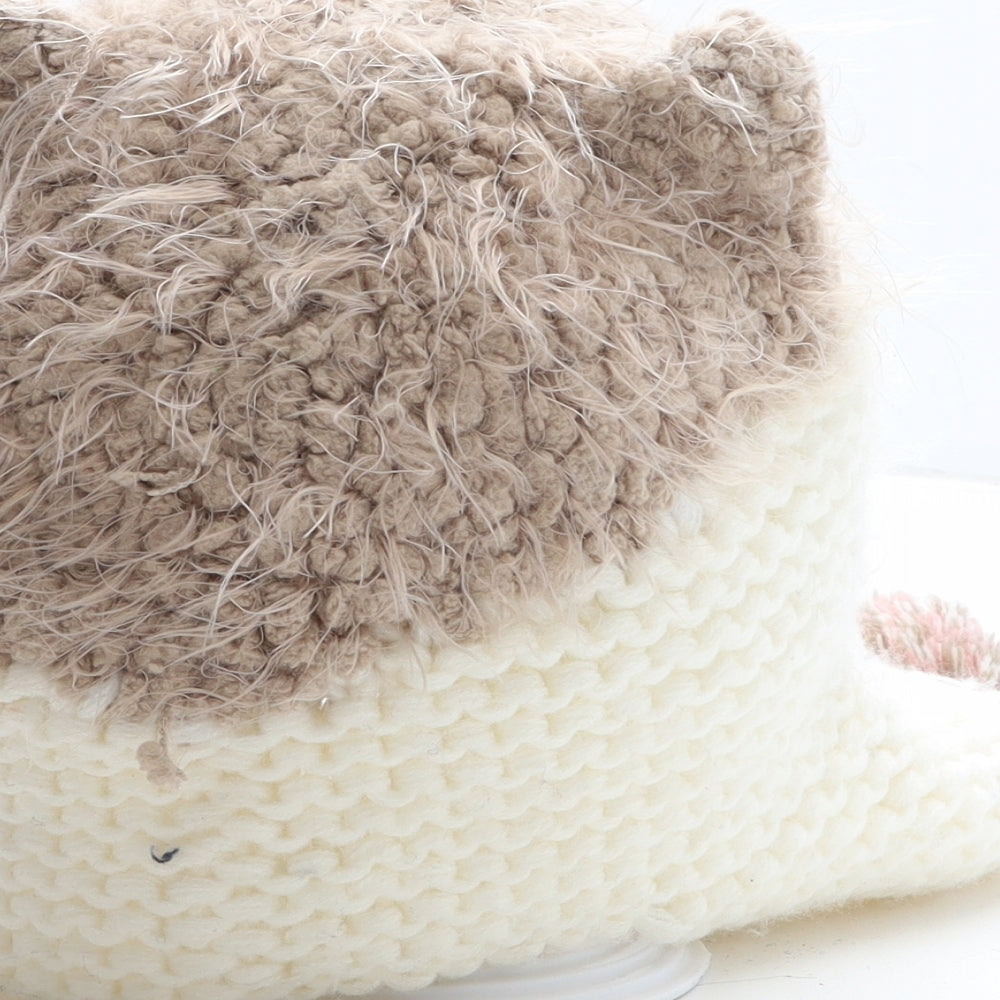 Monsoon Girls Ivory Colourblock Acrylic Beanie One Size - Fox