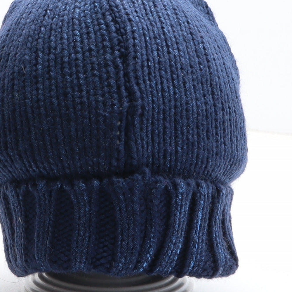 DKNY Girls Blue Acrylic Beanie One Size