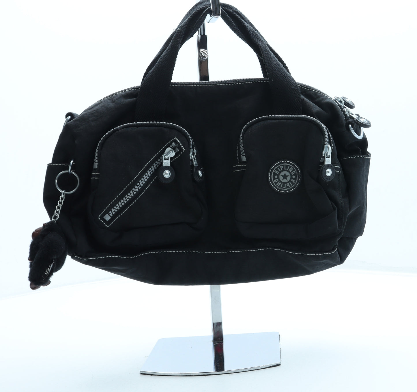 Kipling Womens Black Polyester Top Handle Bag Size Medium