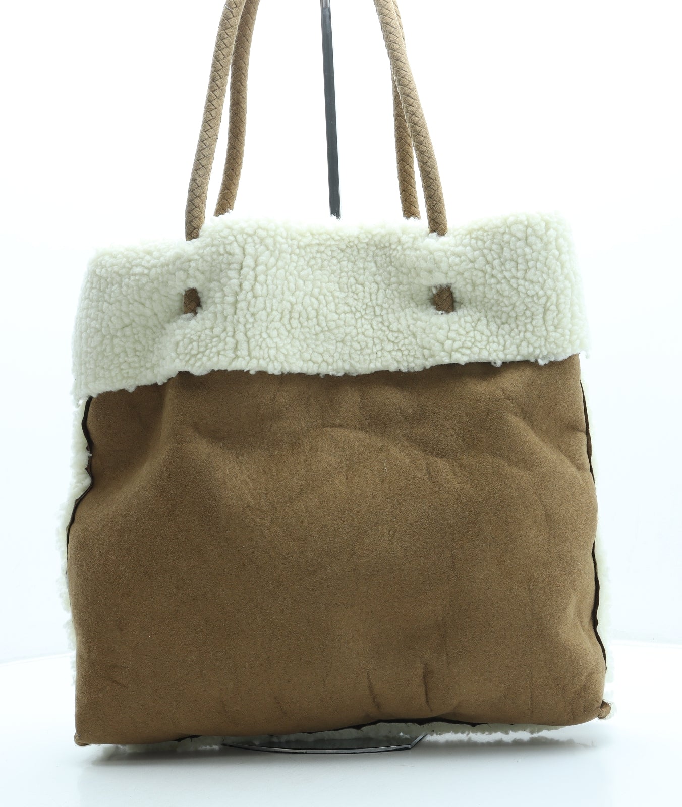 Preworn Womens Brown Polyester Shoulder Bag Size Large