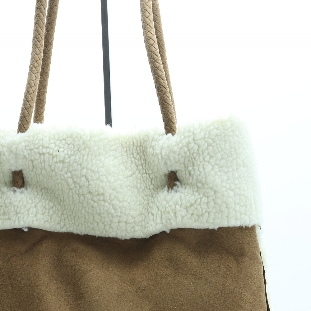 Preworn Womens Brown Polyester Shoulder Bag Size Large